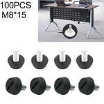 100 PCS Adjustable Foot Pad Furniture Screw Support Stub, M8x15, M8x15