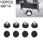 100 PCS Adjustable Foot Pad Furniture Screw Support Stub, M6x14, M6x14