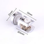 10 PCS Zinc Alloy Bright Fixed Bracket Connection 12mm Cylindrical Glass Fixing Clamp with Base, 12mm Cylindrical, with Base