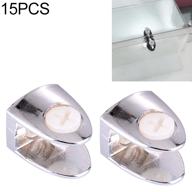 15 PCS Zinc Alloy Bright Fixed Bracket Connection Nail Glass Fixing Clamp, Nail