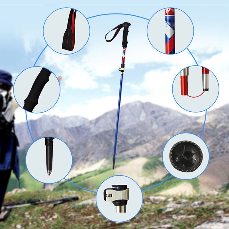 5 Node Portable Foldable Aluminium Alloy Alpenstocks Trekking Poles, Folding Length : 35CM, Folding Length : 35CM (Red), Folding Length : 35CM (Black), Folding Length : 35CM (Green), Folding Length : 35CM (Blue)