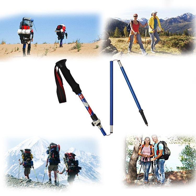 5 Node Portable Foldable Aluminium Alloy Alpenstocks Trekking Poles, Folding Length : 35CM, Folding Length : 35CM (Red), Folding Length : 35CM (Black), Folding Length : 35CM (Green), Folding Length : 35CM (Blue)