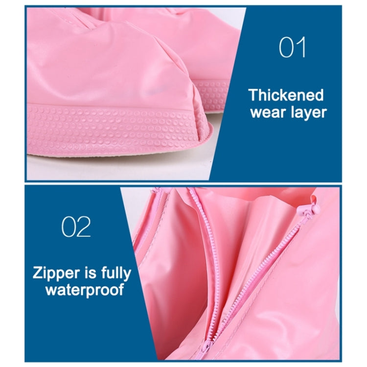 Fashion Children PVC Non-slip Waterproof Thick-soled Shoe Cover Size: M, Size: M