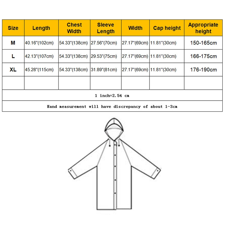 Fashion Adult Lightweight EVA Transparent Frosted Raincoat Big Hat With Pocket Size: M, Size: M