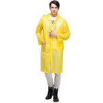 Fashion Adult Lightweight EVA Transparent Frosted Raincoat Big Hat With Pocket Size: M, Size: M