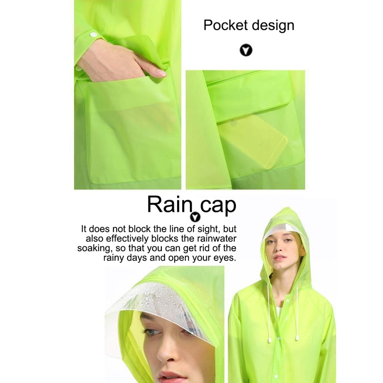 Fashion Adult Lightweight EVA Transparent Frosted Raincoat Big Hat With Pocket Size: XL, Size: XL