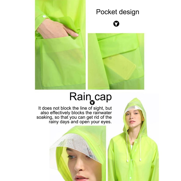 Fashion Children Lightweight EVA Transparent Frosted Raincoat Big Hat With Pocket Size: XL, Size: XL