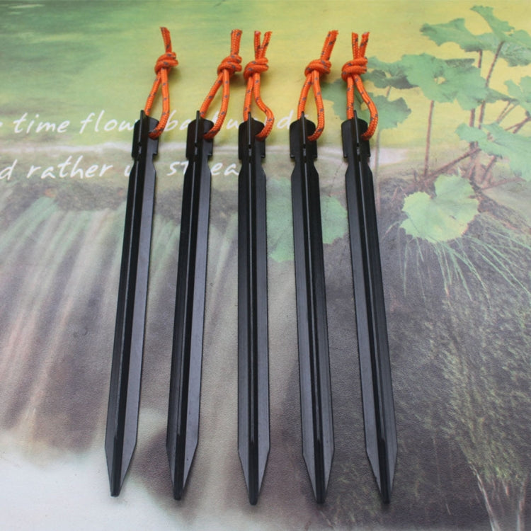 5 PCS Aluminium Alloy Tent Peg Nail Outdoor Traveling Tent Accessories with Rope, Length: 18cm