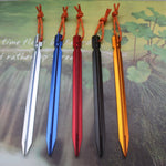 5 PCS Aluminium Alloy Tent Peg Nail Outdoor Traveling Tent Accessories with Rope, Length: 18cm