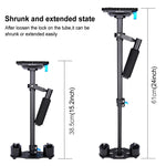 PULUZ 38.5-61cm Carbon Fibre Handheld Stabilizer for DSLR & DV Digital Video & Cameras, Load Range: 0.5-3kg, P60T Black, P60T Blue