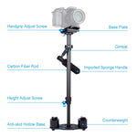 PULUZ 38.5-61cm Carbon Fibre Handheld Stabilizer for DSLR & DV Digital Video & Cameras, Load Range: 0.5-3kg, P60T Black, P60T Blue