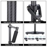 PULUZ 38.5-61cm Carbon Fibre Handheld Stabilizer for DSLR & DV Digital Video & Cameras, Load Range: 0.5-3kg, P60T Black, P60T Blue