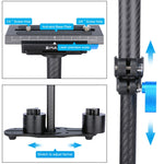 PULUZ 38.5-61cm Carbon Fibre Handheld Stabilizer for DSLR & DV Digital Video & Cameras, Load Range: 0.5-3kg, P60T Black, P60T Blue