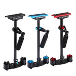 PULUZ 38.5-61cm Carbon Fibre Handheld Stabilizer for DSLR & DV Digital Video & Cameras, Load Range: 0.5-3kg, P60T Black, P60T Blue