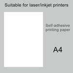 100pcs / Pack A4 Self-adhesive Printer Paper, A4 (White), A4