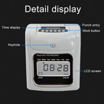LCD Screen Electronic Time Clock Paper Card English Attendance Machine Punch Machine, Support Music Bell, LCD Screen