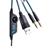 KOTION EACH G2000 Over-ear Game Gaming Headphone Headset Earphone Headband with Mic Stereo Bass LED Light for PC Gamer,Cable Length: About 2.2m(White + Red), G2000