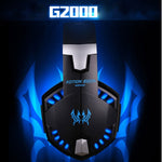 KOTION EACH G2000 Over-ear Game Gaming Headphone Headset Earphone Headband with Mic Stereo Bass LED Light for PC Gamer,Cable Length: About 2.2m(White + Red), G2000