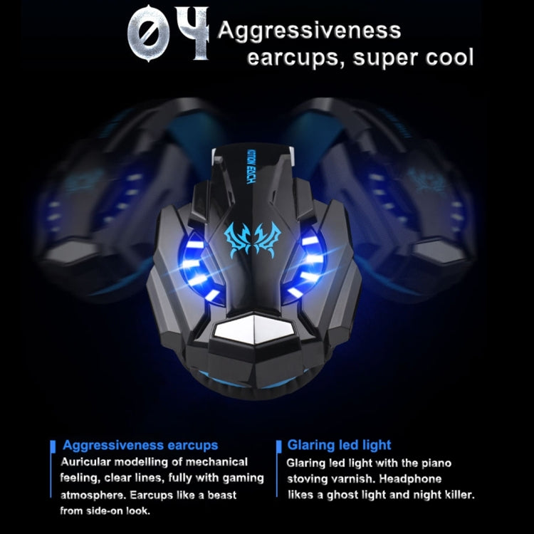 KOTION EACH G9000 3.5mm Game Gaming Headphone Headset Earphone Headband with Microphone LED Light for Laptop / Tablet / Mobile Phones,Cable Length: About 2.2m, G9000