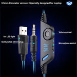 KOTION EACH G9000 3.5mm Game Gaming Headphone Headset Earphone Headband with Microphone LED Light for Laptop / Tablet / Mobile Phones,Cable Length: About 2.2m, G9000