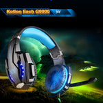 KOTION EACH G9000 3.5mm Game Gaming Headphone Headset Earphone Headband with Microphone LED Light for Laptop / Tablet / Mobile Phones,Cable Length: About 2.2m, G9000