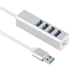 موزع USB 3.0 فائق السرعة 5 جيجابت/ثانية ذاتي / طاقة ناقل مع 4 منافذ، USB