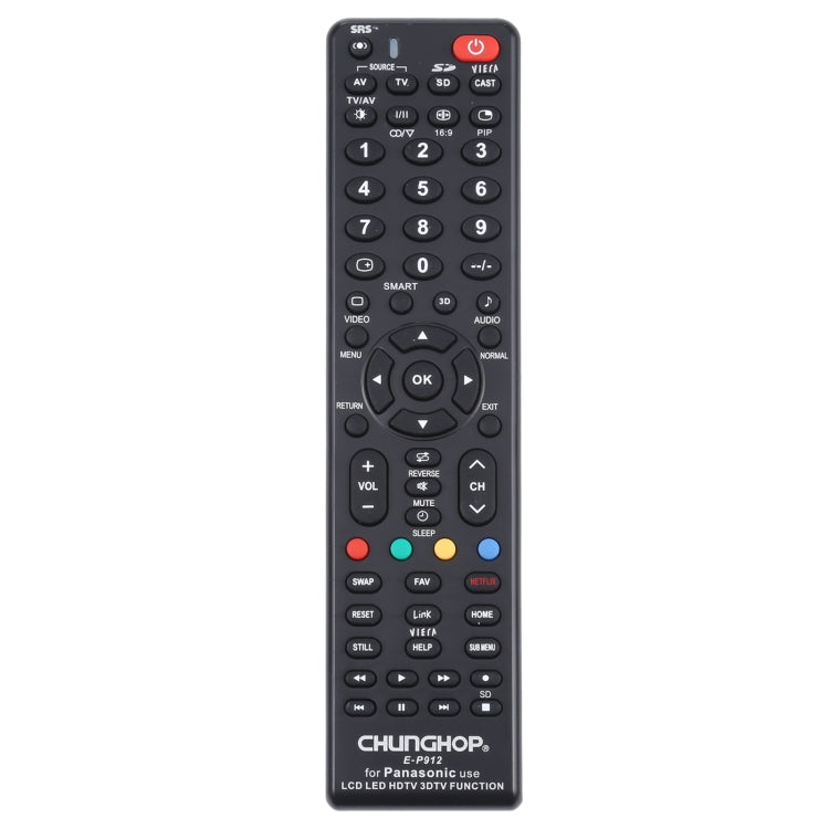 جهاز تحكم عن بعد عالمي CHUNGHOP E-P912 لتلفزيون PANASONIC LED / LCD / HDTV / 3DTV، لتلفزيون PANASONIC