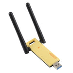 محول واي فاي USB 3.0 ثنائي النطاق AC1200 ميجابت في الثانية 2.4 جيجاهرتز و5 جيجاهرتز مع هوائيين خارجيين، AC1200Mbps USB 3.0