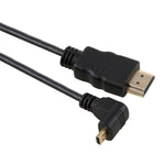 كابل محول HDMI 4K ذكر إلى Micro HDMI بزاوية إيجابية، 30 سم، موصل مطلي بالذهب، 30 سم زاوية إيجابية