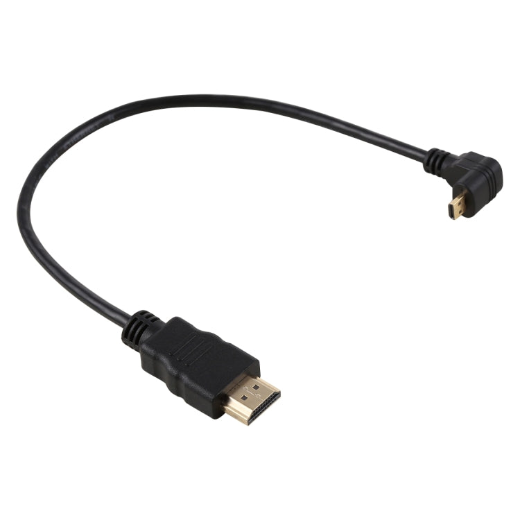 كابل محول HDMI 4K ذكر إلى Micro HDMI بزاوية إيجابية، 30 سم، موصل مطلي بالذهب، 30 سم زاوية إيجابية