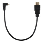 كابل محول HDMI 4K ذكر إلى Micro HDMI بزاوية إيجابية، 30 سم، موصل مطلي بالذهب، 30 سم زاوية إيجابية