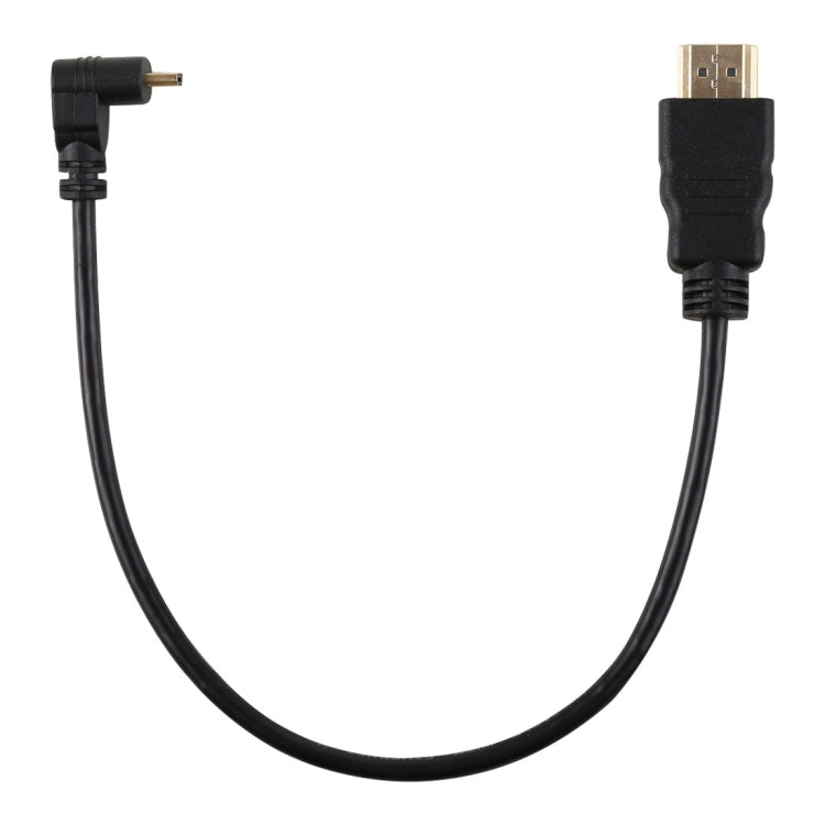 كابل محول HDMI 4K ذكر إلى Micro HDMI بزاوية إيجابية، 30 سم، موصل مطلي بالذهب، 30 سم زاوية إيجابية