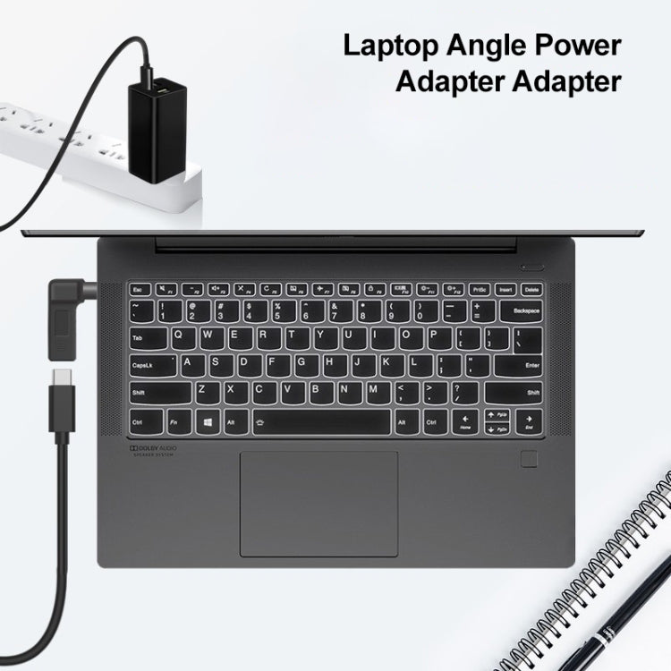 محول موصل USB-C / Type-C أنثى إلى قابس ذكر 5.5 × 2.1 مم بزاوية، 5.5 × 2.1 مم زاوية