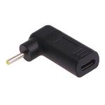 محول موصل قابس ذكر 2.5 × 0.7 مم إلى USB-C / Type-C أنثى بزاوية، 2.5 × 0.7 مم زاوية