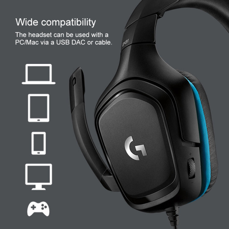 Logitech G431 Dolby 7.1 Surround Sound Stereo Folding Noise Reduction Competition Gaming Headset, G431