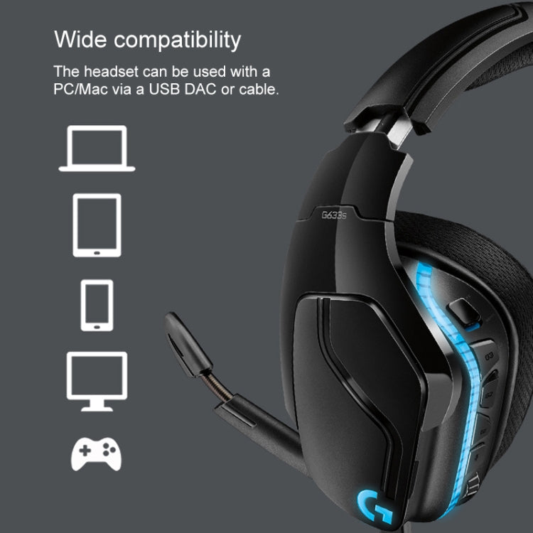 Logitech G633S Dolby 7.1 Surround Sound Stereo Colorful Lighting Noise Reduction Competition Gaming Wired Headset, G633S