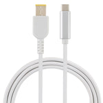 كابل شحن طاقة لابتوب USB-C / Type-C إلى موصل مربع كبير ذكر للينوفو، طول الكابل حوالي 1.5 متر