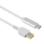 كابل شحن طاقة لابتوب USB-C / Type-C إلى موصل مربع كبير ذكر للينوفو، طول الكابل حوالي 1.5 متر