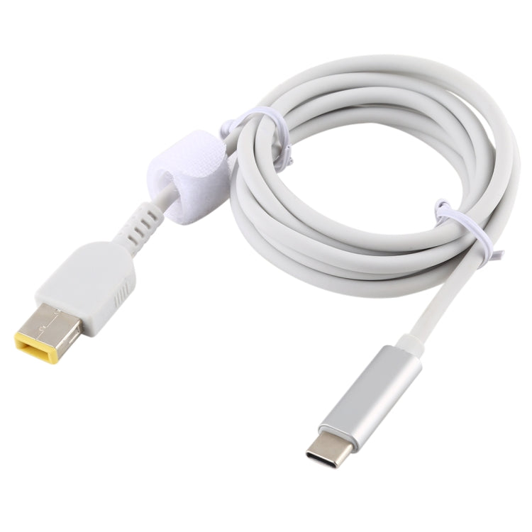 كابل شحن طاقة لابتوب USB-C / Type-C إلى موصل مربع كبير ذكر للينوفو، طول الكابل حوالي 1.5 متر