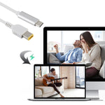 كابل شحن طاقة لابتوب USB-C / Type-C إلى موصل مربع كبير ذكر للينوفو، طول الكابل حوالي 1.5 متر