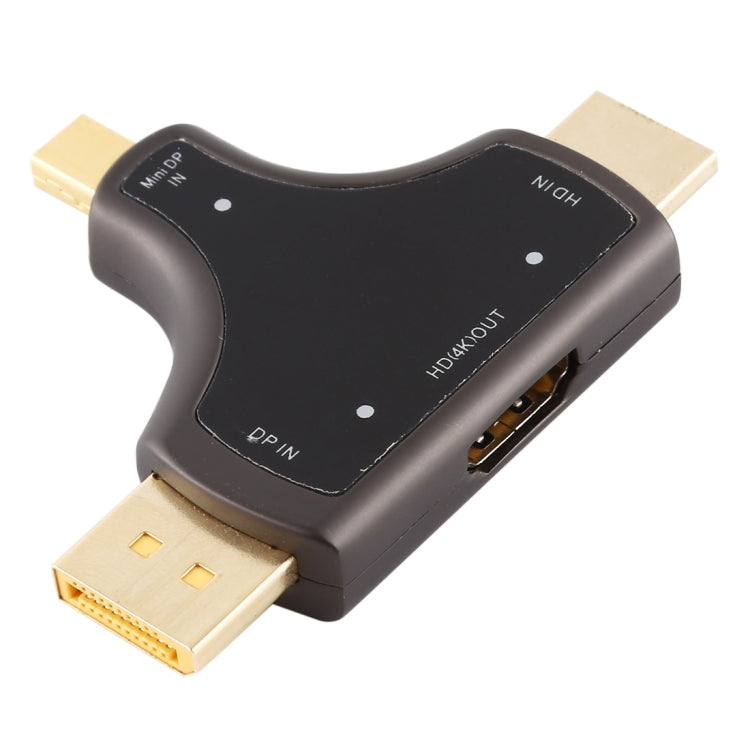 محول D62A 3 في 1 من DisplayPort + Mini DP + HDMI ذكر إلى HDMI أنثى، D62A