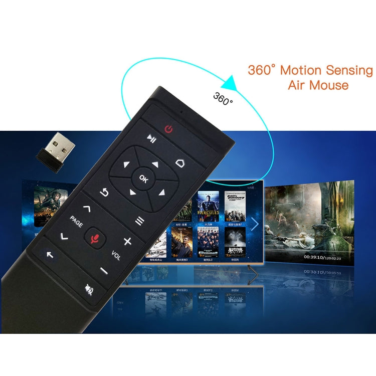 MT12 2.4G Air Mouse Remote Control with Fidelity Voice Input & IR Learning for PC & Android TV Box & Laptop & Projector, Without 6-axis Gyroscope