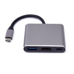 محول V125 UCB-C / Type-C ذكر إلى PD + HDMI + USB 3.0 أنثى 3 في 1، 3 في 1