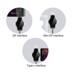 كابل محول فيديو D65A بطول 1.8 متر من DisplayPort و Mini DP و USB-C / تايب-سي إلى HDMI بدقة 4K، D65A