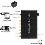 محول فك ترميز صوتي رقمي 2 قناة مع Toslink بصري SPDIF محوري للمسرح المنزلي / PS4 / PS3 / XBOX360، يدعم التحكم في الصوت، AC-3، DTS
