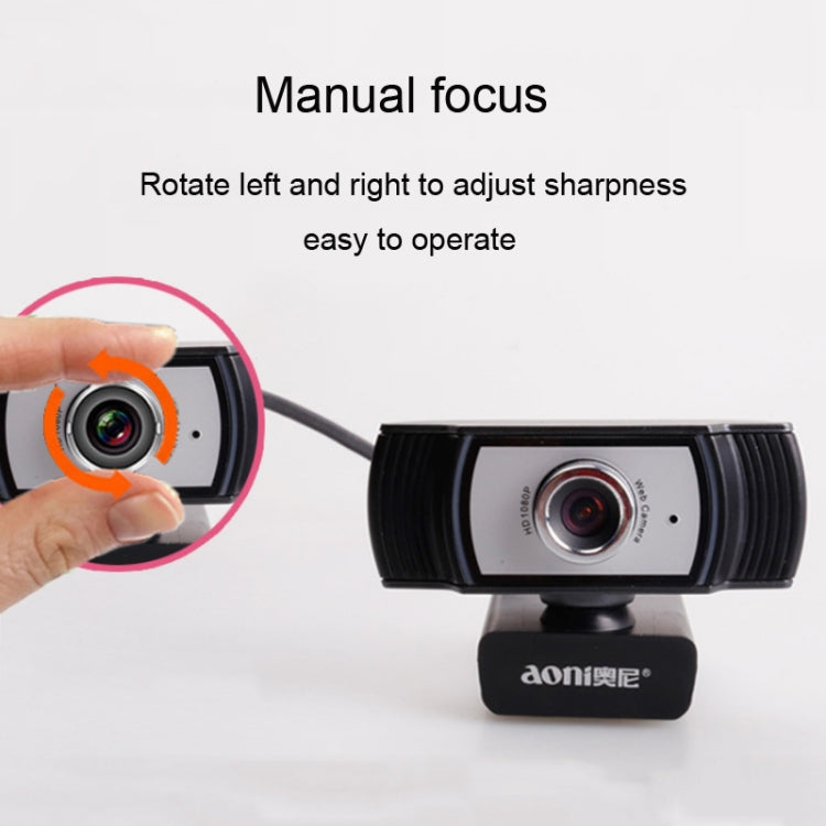 كاميرا ويب Aoni C33 بجودة FHD 1080p للبث المباشر والمؤتمرات والتعليم مع ميكروفون، توصيل وتشغيل بدون برامج، C33