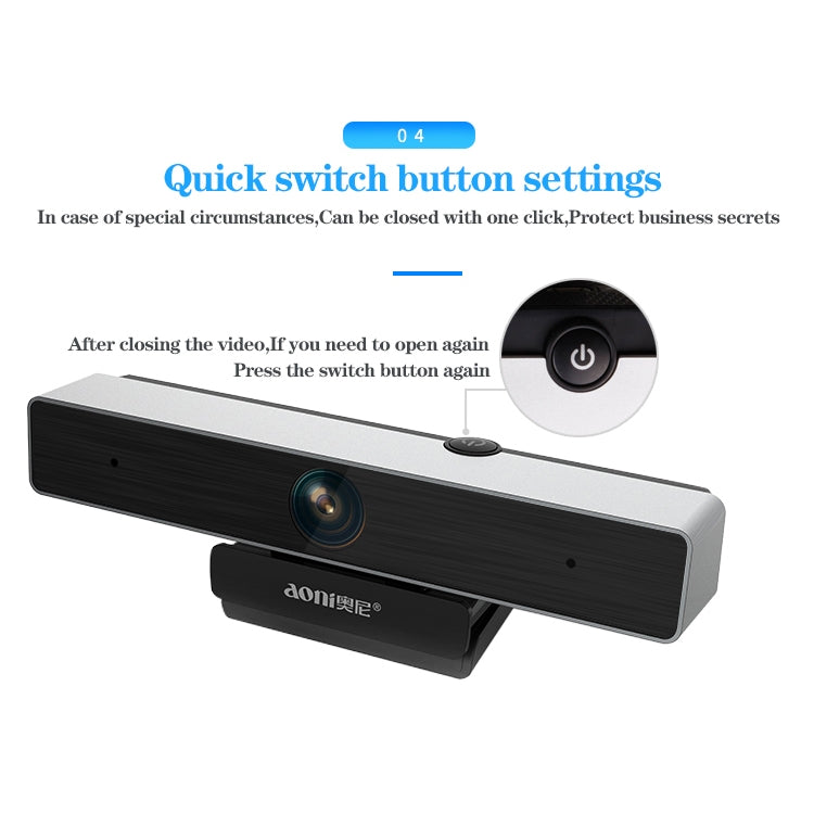 كاميرا ويب aoni C90 بدقة 1080p HD ذكية للأعمال مع ميكروفون، C90
