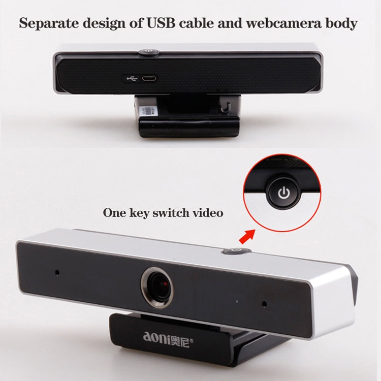 كاميرا ويب aoni C90 بدقة 1080p HD ذكية للأعمال مع ميكروفون، C90