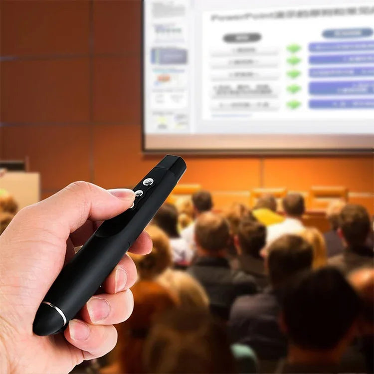 2.4GHz Wireless Laser PowerPoint Page Turning Pen Multimedia Wireless Presentation Projection Pen with USB Receiver, Remote Control Distance: 30m, 30m