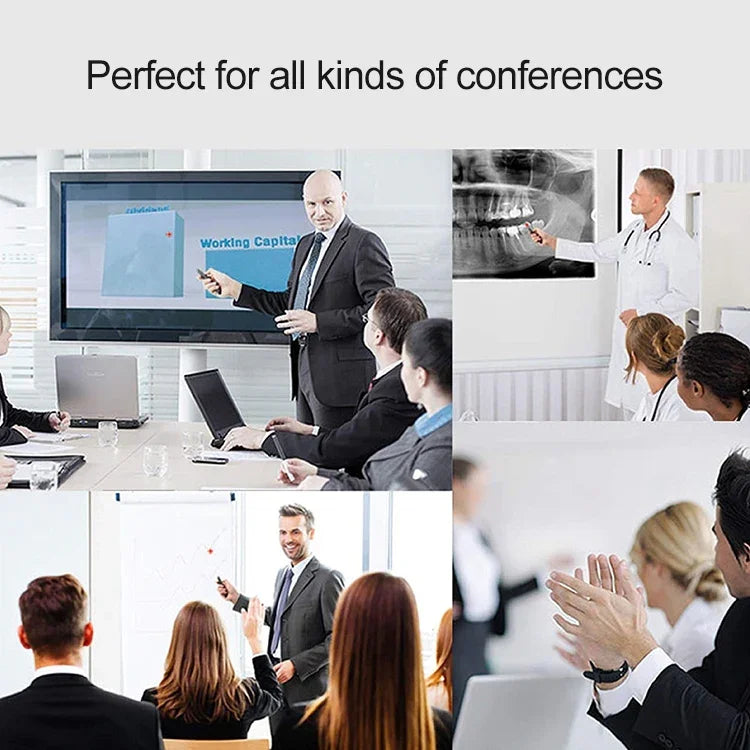 XM930 2.4GHz Wireless Laser PowerPoint Page Turning Pen Multimedia Wireless Presentation Projection Pen with USB Receiver, Support Low Battery Remind, Remote Control Distance: 100m, 100m White, 100m Black
